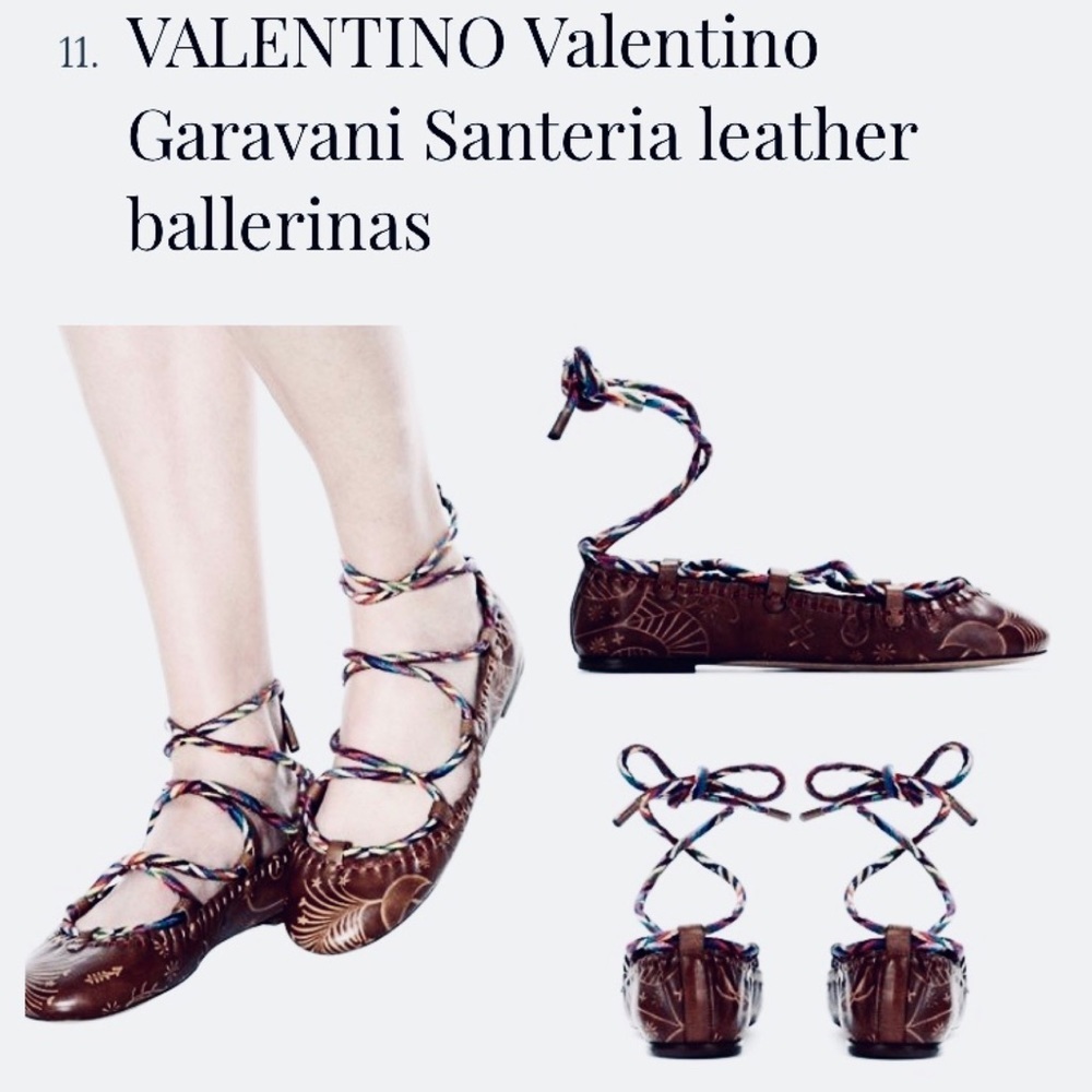 Valentino Garavani Ankle Tie Ballet Flats Leather - Picture 16 of 16